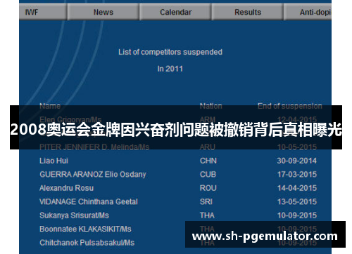 2008奥运会金牌因兴奋剂问题被撤销背后真相曝光